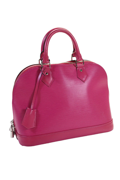 Louis Vuitton Womens Epi Leather Almna PM Shoulder Handbag Fuschia Pink