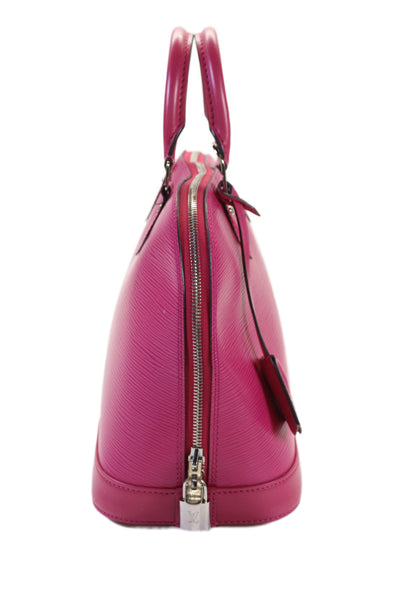 Louis Vuitton Womens Epi Leather Almna PM Shoulder Handbag Fuschia Pink