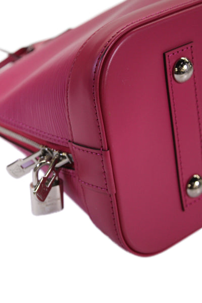 Louis Vuitton Womens Epi Leather Almna PM Shoulder Handbag Fuschia Pink
