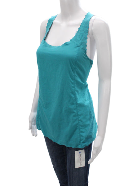 Lululemon Womens Green Scoop Neck Cotton Tank Basic Athleisure Size 4