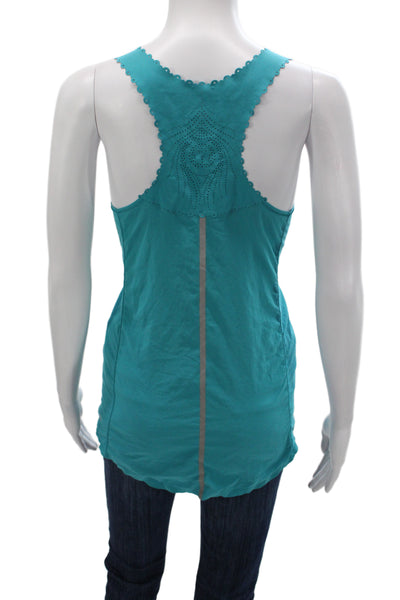 Lululemon Womens Green Scoop Neck Cotton Tank Basic Athleisure Size 4