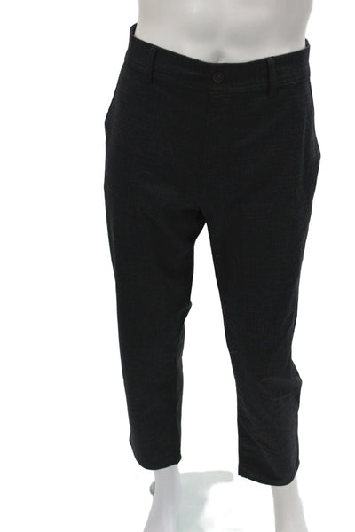 Zara Mens Chino Pants Gray Button 63% Polyester Solid Fall Size 32