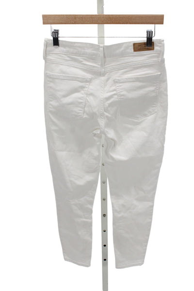 Levis Womens Ankle White Jeans Cotton Mid Rise Button Size 27