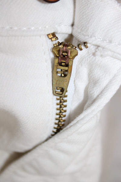 Levis Womens Ankle White Jeans Cotton Mid Rise Button Size 27