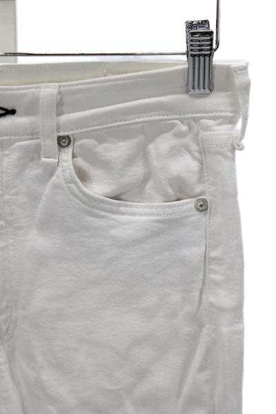 Rag & Bone Women Skinny White Jeans Cotton Mid Rise Button Size 28