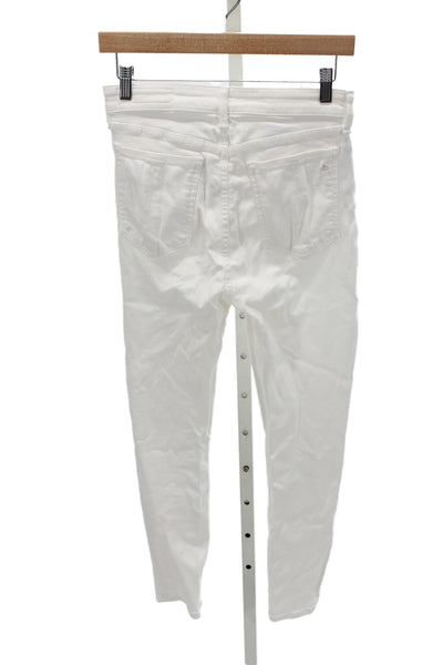 Rag & Bone Women Skinny White Jeans Cotton Mid Rise Button Size 28