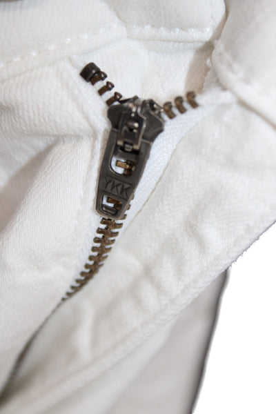 Rag & Bone Women Skinny White Jeans Cotton Mid Rise Button Size 28