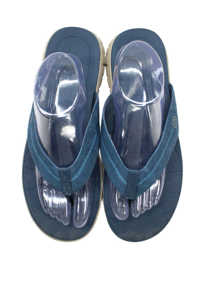 Zero Grand Cole Haan Mens Slip On Suede T Strap Sandals Blue Size 10M