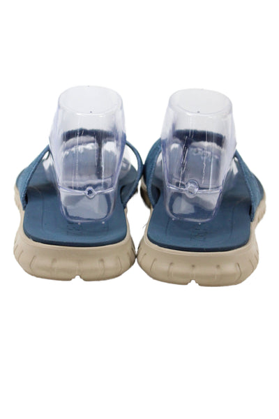 Zero Grand Cole Haan Mens Slip On Suede T Strap Sandals Blue Size 10M