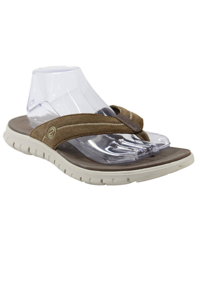 Zero Grand Cole Haan Mens Slip On Suede T Strap Sandals Brown Size 10M