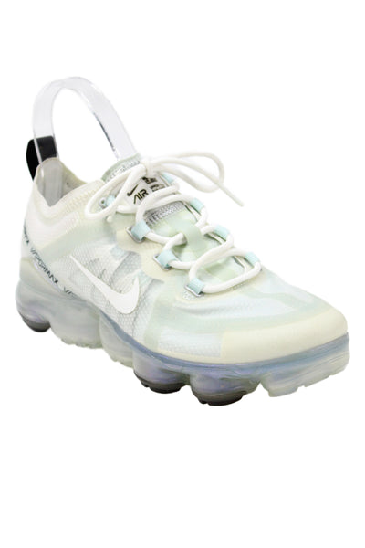 Nike Womens Lace Up Logo Mesh Vapor Max Running Sneakers White Size 7.5