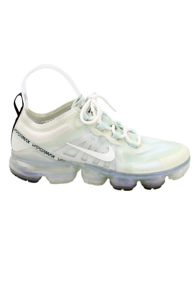 Nike Womens Lace Up Logo Mesh Vapor Max Running Sneakers White Size 7.5