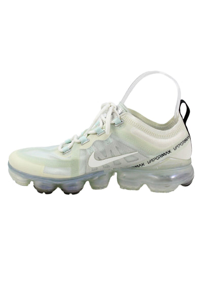 Nike Womens Lace Up Logo Mesh Vapor Max Running Sneakers White Size 7.5