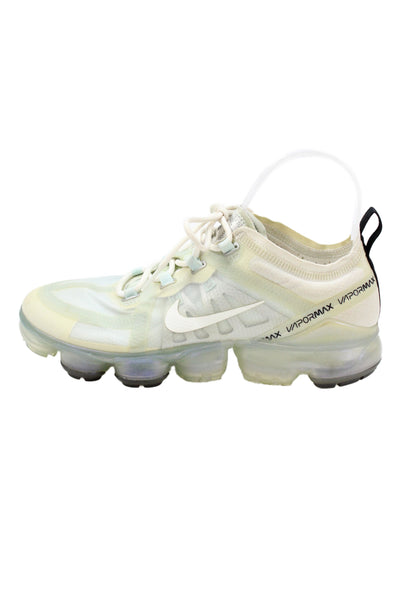 Nike Womens Lace Up Logo Mesh Vapor Max Running Sneakers White Size 7.5