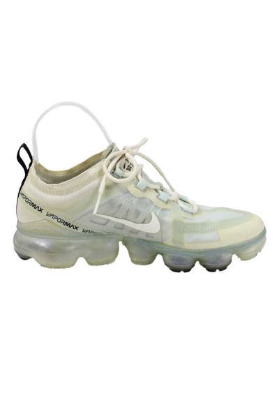 Nike Womens Lace Up Logo Mesh Vapor Max Running Sneakers White Size 7.5