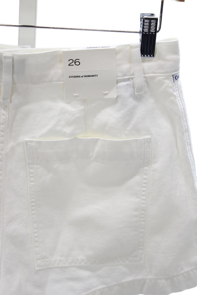Citizens of Humanity Womens Utility White Shorts Regenerative Cotton Size 26