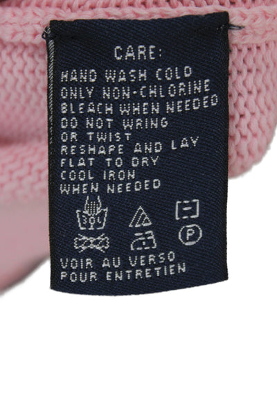 Ralph Lauren Golf Women Pink Cotton Crew Neck Sweater Long Sleeve Size M