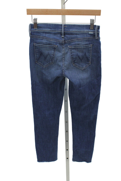 Mother Womens Cropped Mid Rise Blue Jeans Size 25