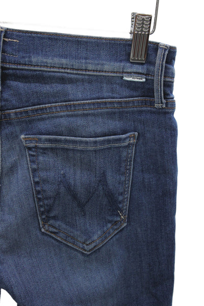 Mother Womens Cropped Mid Rise Blue Jeans Size 25