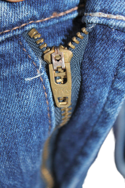 Mother Womens Cropped Mid Rise Blue Jeans Size 25