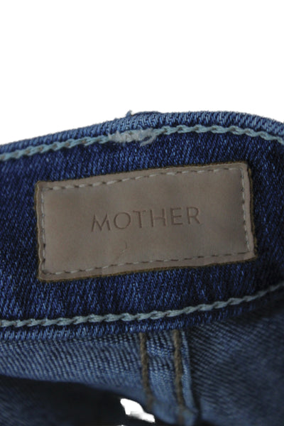 Mother Womens Cropped Mid Rise Blue Jeans Size 25