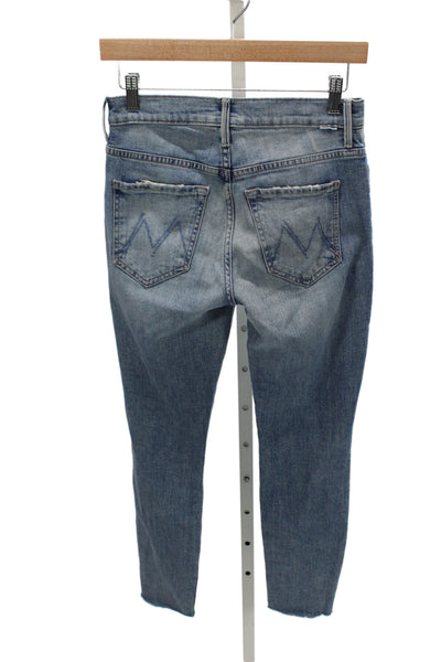 Mother Womens Ankle Blue Mid Rise Cotton Jeans 26in Inseam Size 25