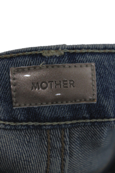 Mother Womens Ankle Blue Mid Rise Cotton Jeans 26in Inseam Size 25