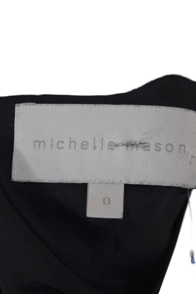 Michelle Mason Womens Silk One Shoulder Striped Camisole Blue Size 0