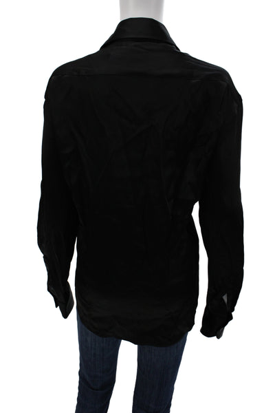 Todd Snyder Men Collared Button-Up Shirt Black Long Sleeve Size M