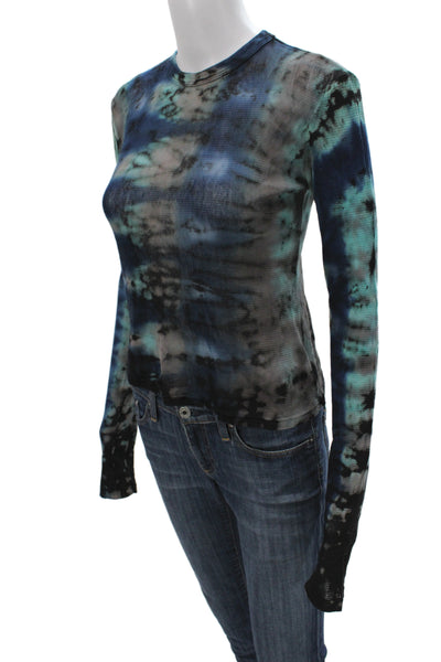 Cotton Citizen Womens Tie Dye Crew Neck Long Sleeve T-Shirt 100% Cotton Size XS