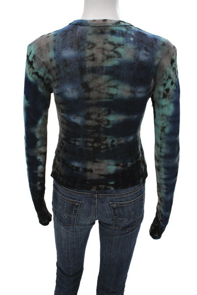 Cotton Citizen Womens Tie Dye Crew Neck Long Sleeve T-Shirt 100% Cotton Size XS