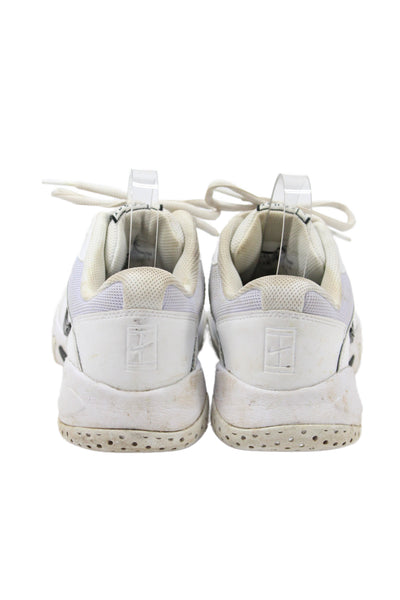 Nike Womens Leather Lace Up Lite 2 Court Sneakers White Black Size 8.5