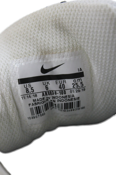 Nike Womens Leather Lace Up Lite 2 Court Sneakers White Black Size 8.5