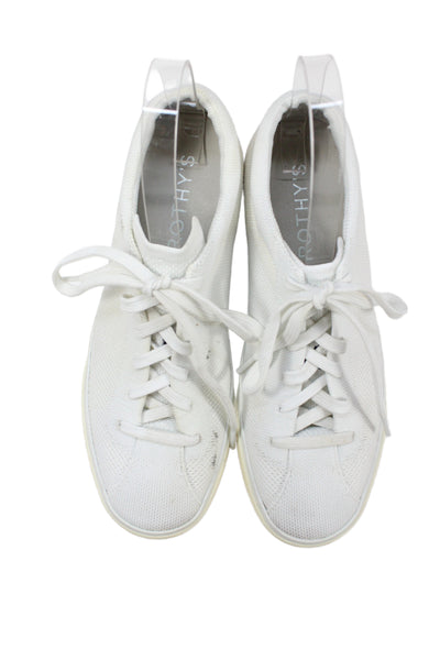 Rothys Womens Low Top Lace Up Walking Sneakers White Size 8