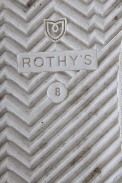 Rothys Womens Low Top Lace Up Walking Sneakers White Size 8