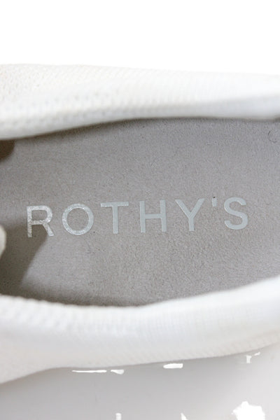 Rothys Womens Low Top Lace Up Walking Sneakers White Size 8