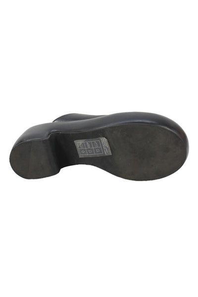 Everlane Womens Leather Platform Slide On Mule Heels Black Size 8