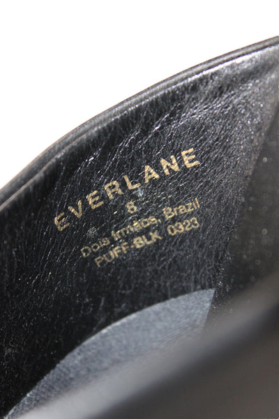 Everlane Womens Leather Platform Slide On Mule Heels Black Size 8