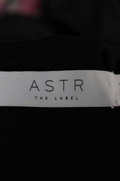 ASTR Women Fit & Flare Dress Black V-Neck Sleeveless Size S