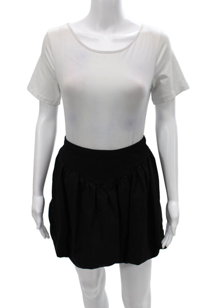 YFB Womens Mini Black Cotton Skirt Pull On Short Casual Size S