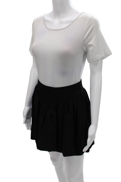 YFB Womens Mini Black Cotton Skirt Pull On Short Casual Size S