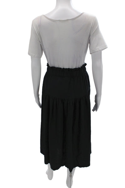 Universal Thread Women Black A-Line Midi Linen Blend Skirt Size XS