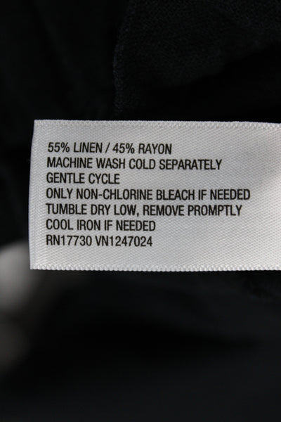 Universal Thread Women Black A-Line Midi Linen Blend Skirt Size XS