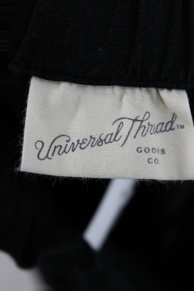 Universal Thread Women Black A-Line Midi Linen Blend Skirt Size XS