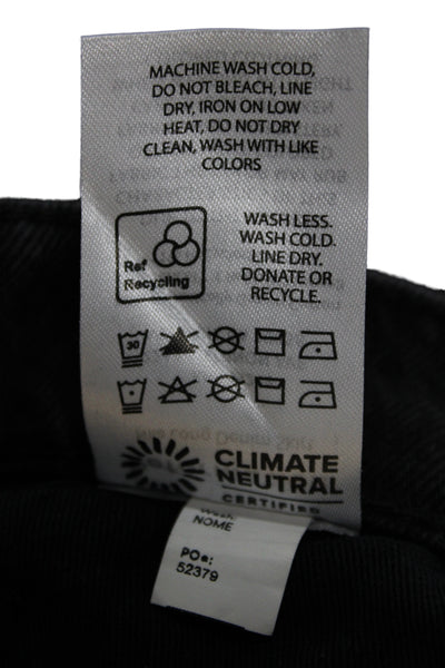Reformation Women Black Straight Pencil Midi Skirt Organic Cotton Size 27