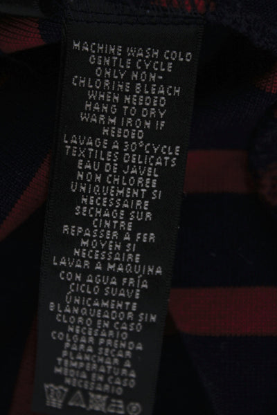 Ralph Lauren Black Label Women Sheath Dress Blue Striped Cotton Size M