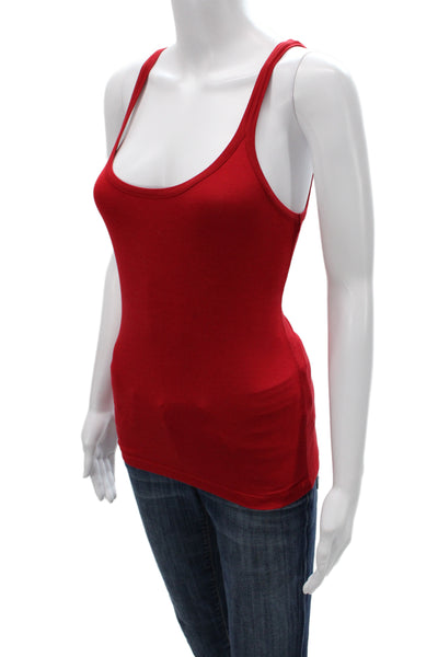 Max Mara Women Red Basic Sleeveless Scoop Neck Viscose Tank Size M