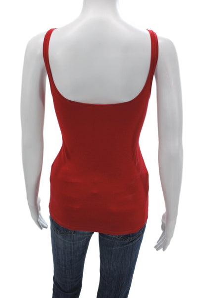 Max Mara Women Red Basic Sleeveless Scoop Neck Viscose Tank Size M