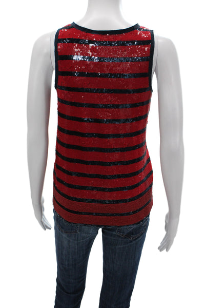 Polo Ralph Lauren Womens Striped Camisole Scoop Neck Black Polyester Top Size S