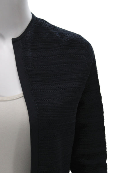 Ralph Lauren Black Label Women Black Striped Cardigan Round Neck Size M